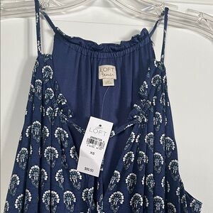 LOFT Navy Floral Jumpsuit
